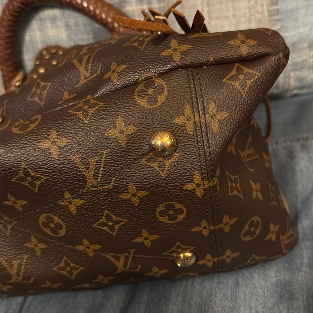 Louis Vuitton Brown Monogram Studded Fringe Hobo - Picture 3 of 4